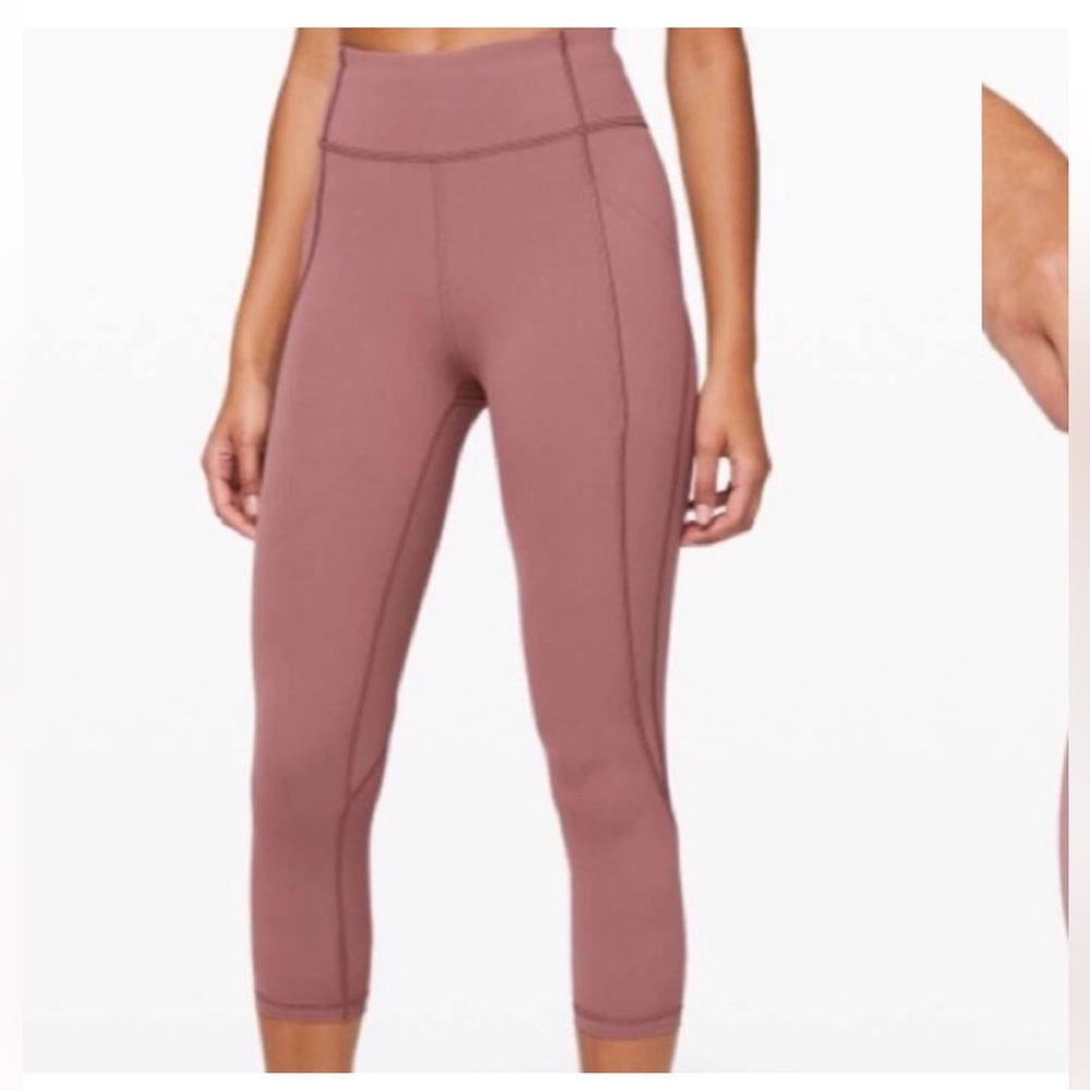 Lululemon Time To Sweat Crop 23" Red Dust Pant. Size 4